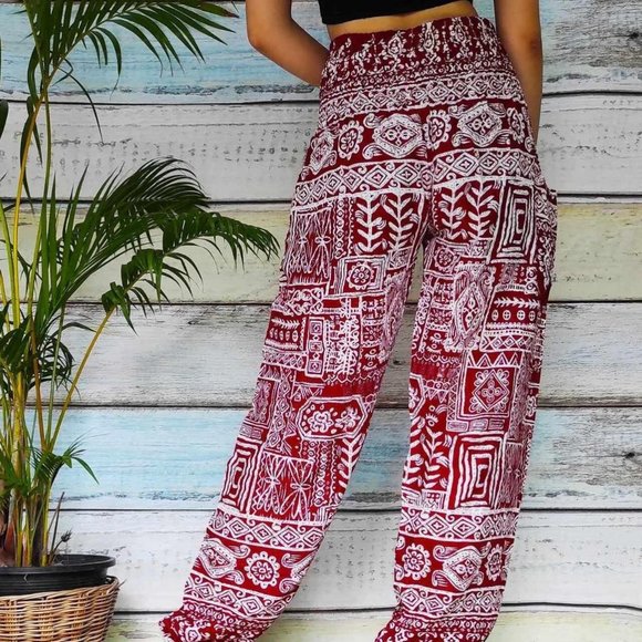 Harem pants in red and white - Picture 4 of 4